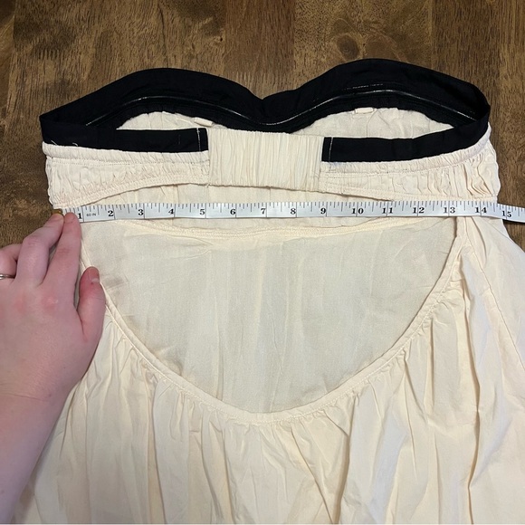 NWT Maeve by Anthropologie Pin-stuck Open Back Elegant Strapless White Dress M - Picture 9 of 13